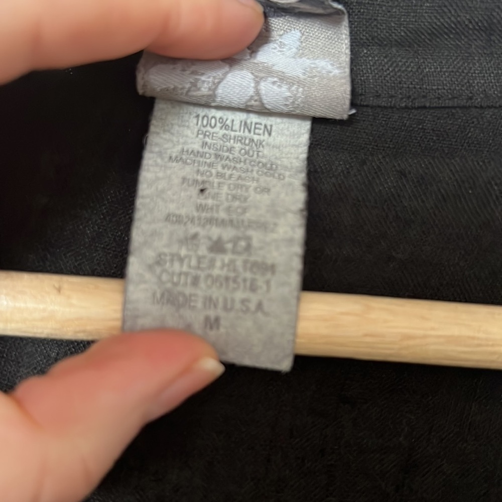 Match Point Black Linen Button Down Duster - image 6